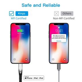 img 2 attached to 📱 KINPS MFI Certified USB C to Lightning Fast Charging Cable (3-Pack) for iPhone 11/11Pro/11 Pro Max/X/XS/XR - Power Delivery Supported, 10FT/3M, Black