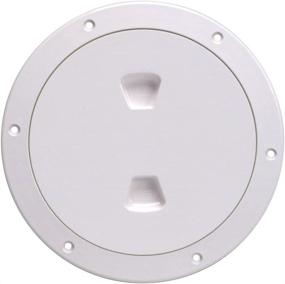 img 1 attached to 🔲 White Beckson DP60-W Screw-Out Deck Plate - Enhanced SEO, 1-Pack