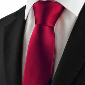 img 3 attached to KissTies Solid Satin Tie: Stylish Necktie For Men With Gift Box Included!