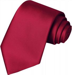 img 4 attached to KissTies Solid Satin Tie: Stylish Necktie For Men With Gift Box Included!