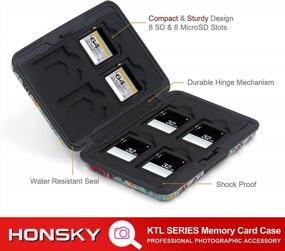 img 2 attached to Honsky Алюминиевый чехол для хранения карт памяти UHS-I SD MicroSDHC/SDXC TF SecureDigital для компьютера камеры, организатор хранения для носителя данных, бабочка