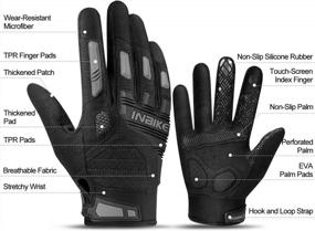 img 3 attached to Stay Protected And Connected With INBIKE MTB Mountain Bike Gloves: Touchscreen, EVA Padding, TPR Knuckle Protection For BMX MX ATV Motorcycle Riders