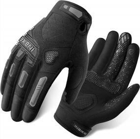 img 4 attached to Stay Protected And Connected With INBIKE MTB Mountain Bike Gloves: Touchscreen, EVA Padding, TPR Knuckle Protection For BMX MX ATV Motorcycle Riders