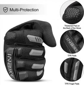 img 1 attached to Stay Protected And Connected With INBIKE MTB Mountain Bike Gloves: Touchscreen, EVA Padding, TPR Knuckle Protection For BMX MX ATV Motorcycle Riders