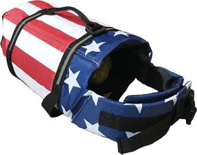 img 4 attached to 🐶 Premium KING Pup Dog Life Jacket - Patriotic American Flag Life Vest for Puppies and Dogs. Ensured Safety and Comfort with Added Padding and Distinct American Flag Design