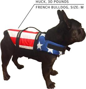 img 1 attached to 🐶 Premium KING Pup Dog Life Jacket - Patriotic American Flag Life Vest for Puppies and Dogs. Ensured Safety and Comfort with Added Padding and Distinct American Flag Design