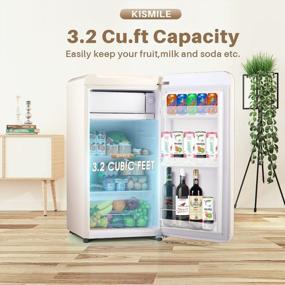 img 1 attached to 3.2 Cu. Ft Kismile Retro Mini Fridge W/ Freezer & Adjustable Glass Shelves - Perfect For Office, Dorm, Bedroom!