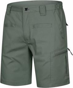 img 4 attached to CARWORNIC Men'S Rip-Stop Tactical Cargo Shorts Lightweight Stretch Work Casual Outdoor Hiking Shorts With Multi-Pockets