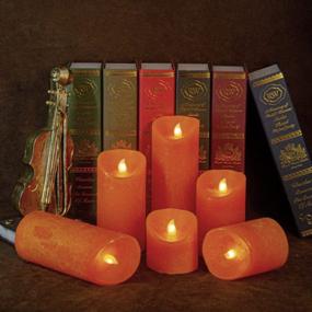 img 3 attached to Set The Mood With Urchoice'S Set Of 6 Orange Flameless Candles: Battery Operated, Realistic Flicker, And 10-Key Remote Control