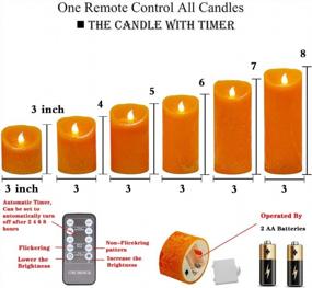 img 2 attached to Set The Mood With Urchoice'S Set Of 6 Orange Flameless Candles: Battery Operated, Realistic Flicker, And 10-Key Remote Control
