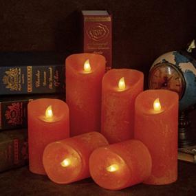 img 1 attached to Set The Mood With Urchoice'S Set Of 6 Orange Flameless Candles: Battery Operated, Realistic Flicker, And 10-Key Remote Control