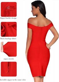 img 2 attached to Meilun Women'S Off Shoulder Bandage Dress: Perfect For Parties, Weddings & Guests!
