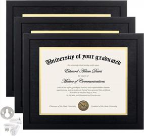 img 4 attached to 3-Pack 11X14 Diploma Frame Set With High Definition Glass & Double Mat For Wall/Tabletop - 8.5 X 11 UpSimples