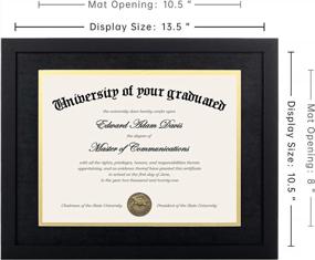 img 1 attached to 3-Pack 11X14 Diploma Frame Set With High Definition Glass & Double Mat For Wall/Tabletop - 8.5 X 11 UpSimples