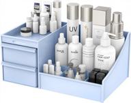 organize your beauty essentials with our elegant makeup desk drawer organizer in blue логотип