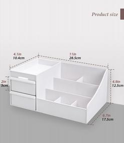 img 2 attached to Organize Your Beauty Essentials With Our Elegant Makeup Desk Drawer Organizer In Blue
