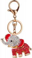 🐘 stunning elephant keychain with sparkling rhinestones - a glamorous keyring accessory logo