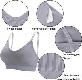 img 2 attached to BQTQ 5 Pcs V Neck Tube Top Bra Padded Camisole Bra For Women Seamless Bralettes