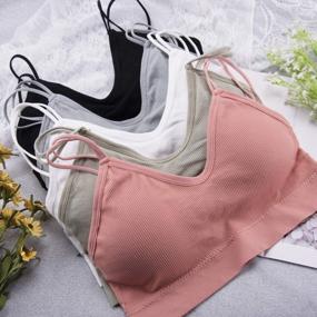 img 1 attached to BQTQ 5 Pcs V Neck Tube Top Bra Padded Camisole Bra For Women Seamless Bralettes