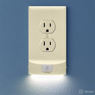 🔌 snappower motionlight: motion detecting led night lights for standard outlets - 3 pack, bright/dim/off options, automatic on/off sensor - light almond, duplex логотип