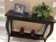 img 1 attached to Narrow Sofa Table With Outlets And USB Ports - ChooChoo Console Table In Chic Black, Perfect For Living Room, Entryway, Hallway, And Foyer Accent review by Kevin Carey
