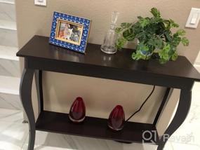 img 6 attached to Узкий диван-стол с розетками и USB-портами - консольный столик ChooChoo в шикарном черном цвете, идеально подходящий для гостиной, прихожей, прихожей и акцента фойе