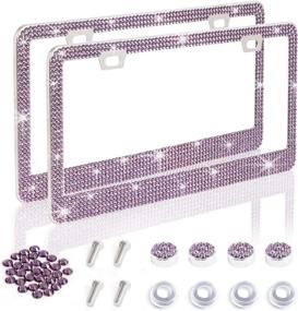 img 4 attached to 2 Pack Bling Car License Plate Frames For Women &Amp Exterior Accessories