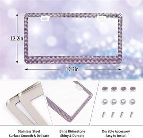 img 3 attached to 2 Pack Bling Car License Plate Frames For Women &Amp Exterior Accessories