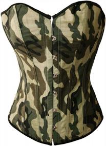 img 3 attached to Bslingerie Women'S Camo Green Boned Corset Top: Fashionable And Supportive!