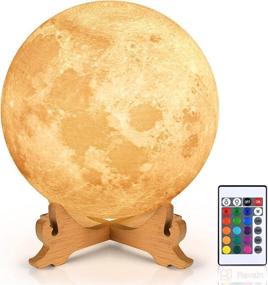 img 4 attached to Fresh Friend Moon Lamp: 5.9 Inch 16 Colors Kids LED Night Light with Stand & Remote 🌕 Control - Perfect Moon Night Light for Kids, Babies, Friends and Family - USB Rechargeable - Unique Gift Idea