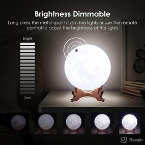 img 2 attached to Fresh Friend Moon Lamp: 5.9 Inch 16 Colors Kids LED Night Light with Stand & Remote 🌕 Control - Perfect Moon Night Light for Kids, Babies, Friends and Family - USB Rechargeable - Unique Gift Idea