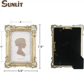 img 3 attached to Sunlit Vintage Picture Frame 4X6 Inch, Luxury Antique Photo Frames With Glass Front, Photo Display, Tabletop Wall Hanging, Gift Ideas
