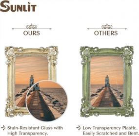 img 2 attached to Sunlit Vintage Picture Frame 4X6 Inch, Luxury Antique Photo Frames With Glass Front, Photo Display, Tabletop Wall Hanging, Gift Ideas