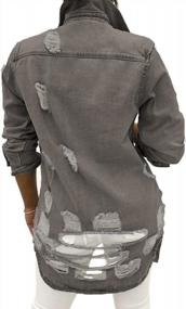img 3 attached to Trendy SeNight Women'S Distressed Denim Jacket With Tassels And Fray Hem