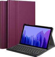 🔮 fintie keyboard case for samsung galaxy tab a7 10.4 (2020) - slim, lightweight stand cover | magnetically detachable wireless bluetooth keyboard | purple logo