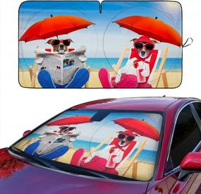 img 4 attached to UV Heat Protection Car Sun Shade For Windshield - Foldable Cartoon Cool Sun Visor Shield Cover Baby For Most Sedans SUV Truck Pickup