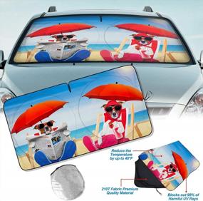 img 2 attached to UV Heat Protection Car Sun Shade For Windshield - Foldable Cartoon Cool Sun Visor Shield Cover Baby For Most Sedans SUV Truck Pickup