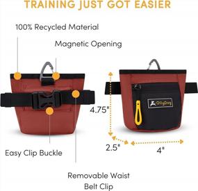 img 2 attached to OllyDog Goodie Treat Bag, Dog Treat Pouch, Waist Belt Clip For Hands-Free Training, Magnetic Closure, Dog Training And Behavior Aids, Three Ways To Wear, (Crimson)