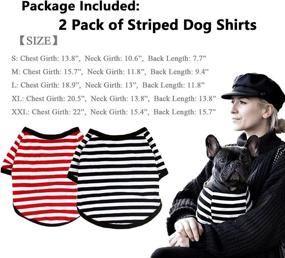 img 3 attached to 🐶 Striped Dog Shirt Pet Clothes - Set of 2 Cotton Puppy Vest T-Shirts for Dogs and Cats - Breathable Soft Outfits for Small to Large Dogs and Kittens - Ideal Apparel for Boy and Girl Pets