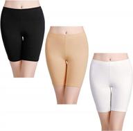 women's cotton boy shorts with long leg anti-chafing technology - 3 pack логотип