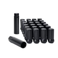 m14x1.5 tuner wheel lug nuts - ksp 24x black acorn/conical - closed bulge cone seat - 2'' tall - fits 6 lug aftermarket wheels - includes 2 socket keys логотип