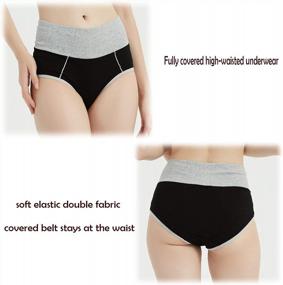 img 2 attached to Sladatona Women'S High Waisted Cotton Underwear: Soft, Breathable Panties With Stretch & Full Coverage!