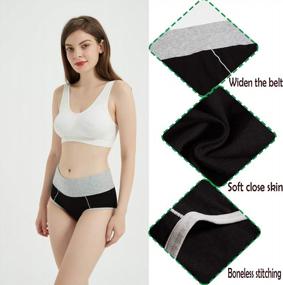 img 3 attached to Sladatona Women'S High Waisted Cotton Underwear: Soft, Breathable Panties With Stretch & Full Coverage!