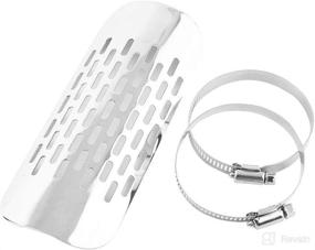 img 4 attached to Silver Muffler Exhaust Pipe Heat Shield Cover for Motorcycles