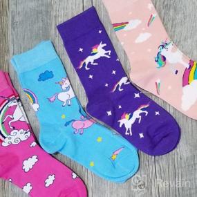 img 7 attached to SOCKFUN: Hilarious Novelty Animal Socks for Girls, 5-15 Years, in Gift Box - Llama, Unicorn, Narwhal Fun!
