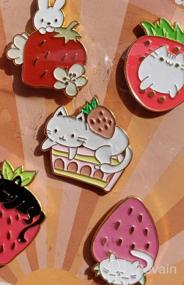 img 7 attached to Cute Strawberry Enamel Lapel Pins Set - Cartoon Fruit Rabbit Cat Brooches Pin Badges For Women Girls Clothing Backpacks