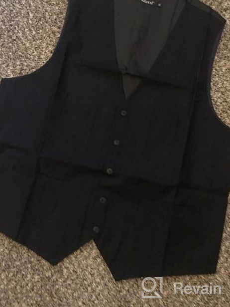 img 1 attached to Men'S Pinstripe Business Suit Vest - Formal Dress Tuxedo Waistcoat By Alizeal review by Marcus Hardin