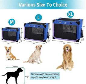 img 3 attached to 🐶 Ownpets 3-Door Portable Dog Crate: Collapsible Soft Crate for Travel with Indoor and Outdoor Use - Blue and Purple