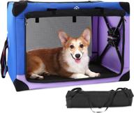 🐶 ownpets 3-door portable dog crate: collapsible soft crate for travel with indoor and outdoor use - blue and purple логотип