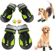 🐾 bowite dog waterproof boots, fashion outdoor climbing paw protector dog shoes, suitable for walking, standing, hiking & running, green, size 4 логотип